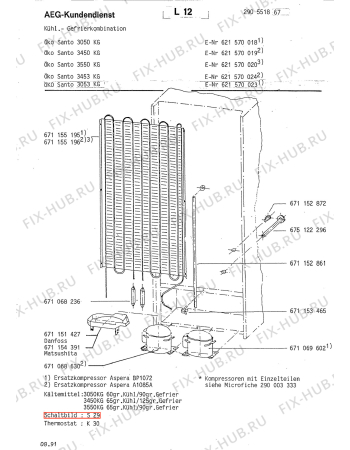 Взрыв-схема холодильника Aeg S3453 KG - Схема узла Refrigerator cooling system